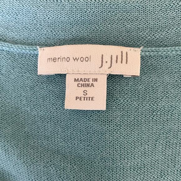 J Jill Women‎ Sweater S Turquoise Lightweight Merino Wool Workwear Quiet Luxury - Picture 2 of 10